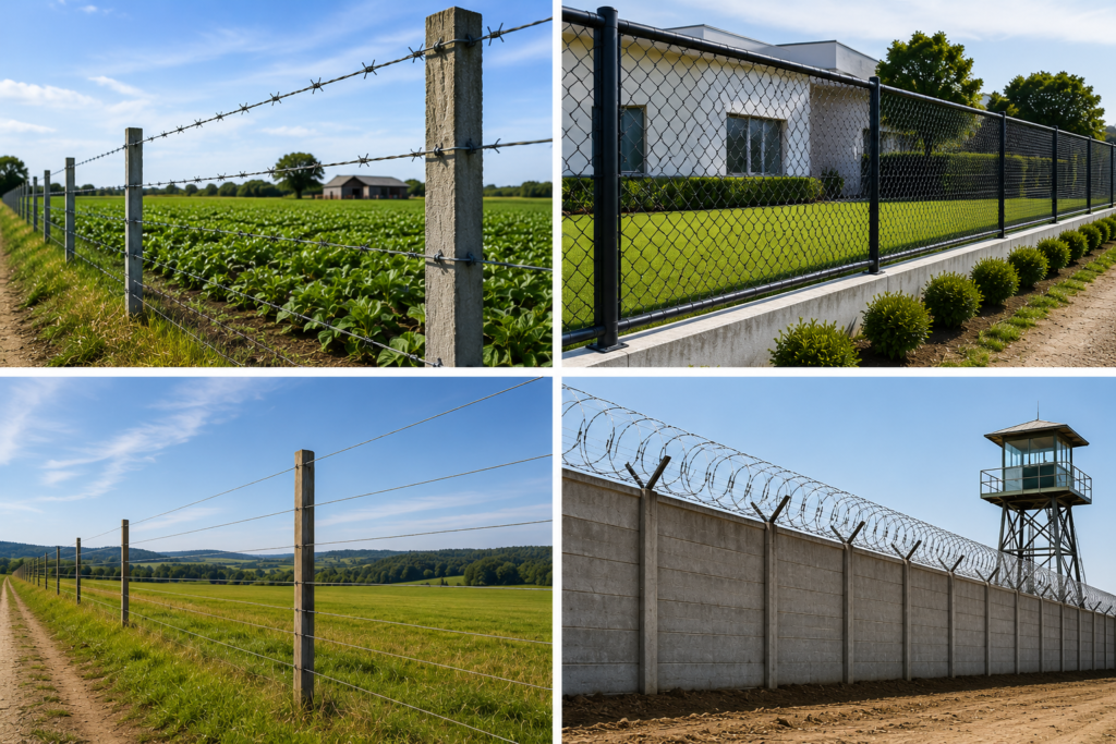 Four Fence Landscapes Collage