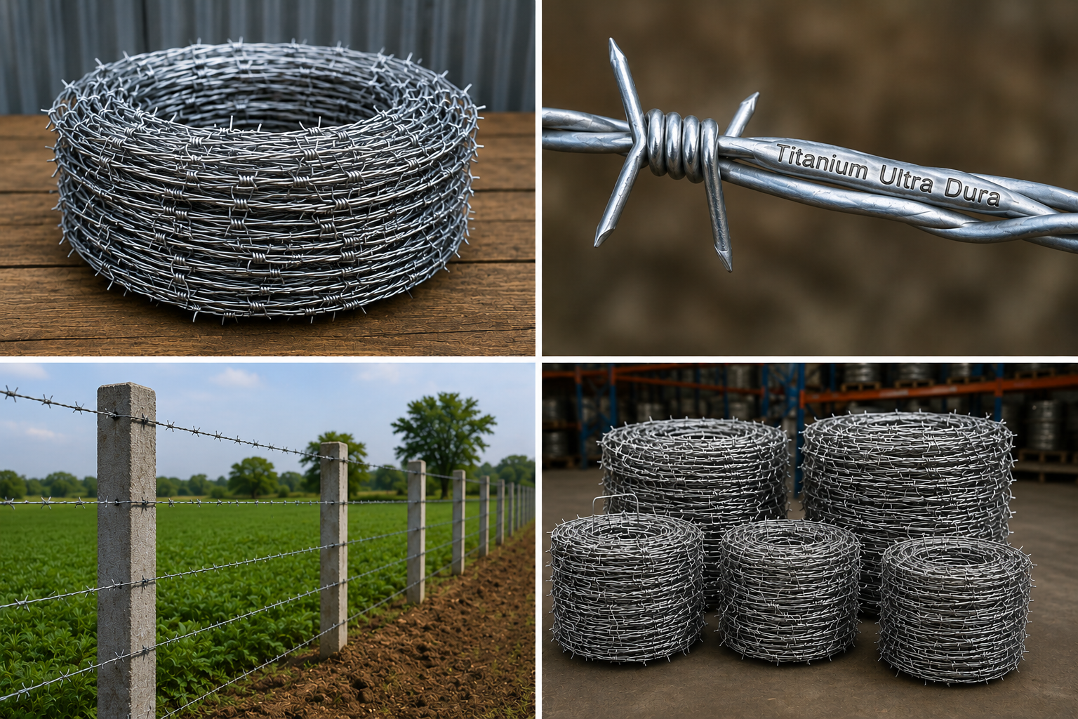 Barbed Wire Across Four Scenes