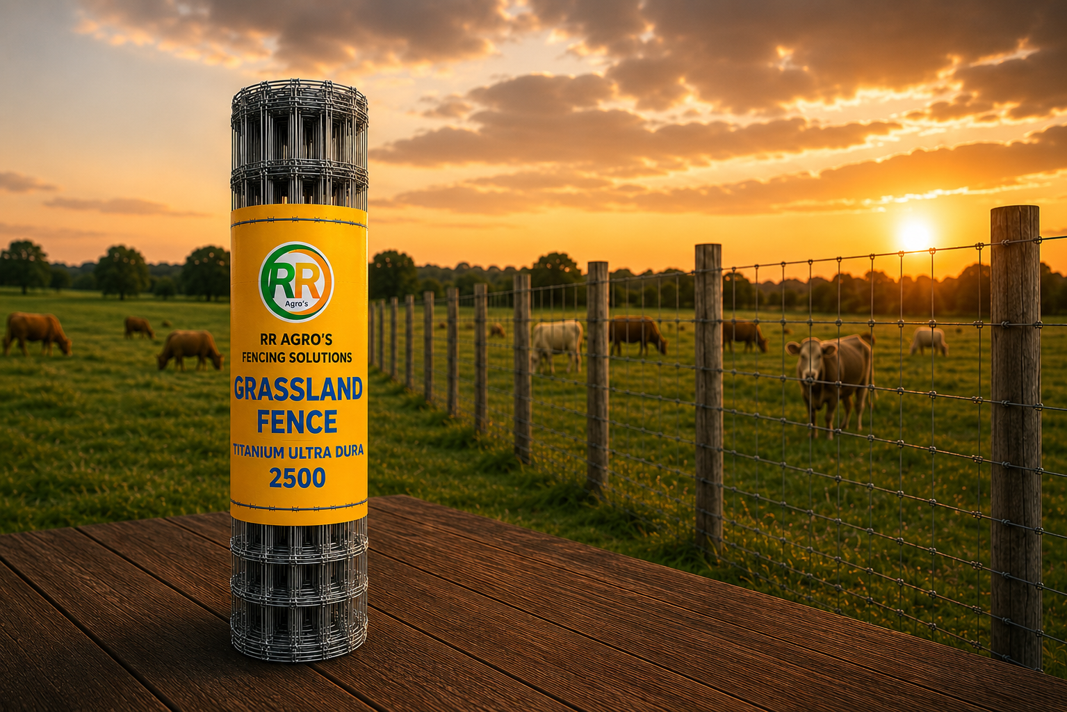 Grassland Fence at Golden Hour